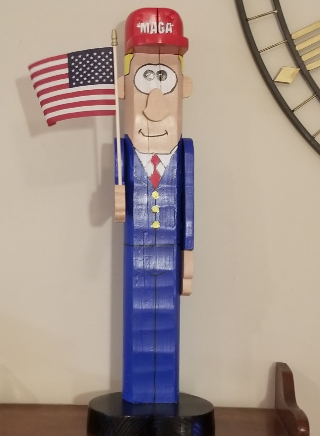 PHOTO Donald Trump Maga Dilbert Wooden Figure
