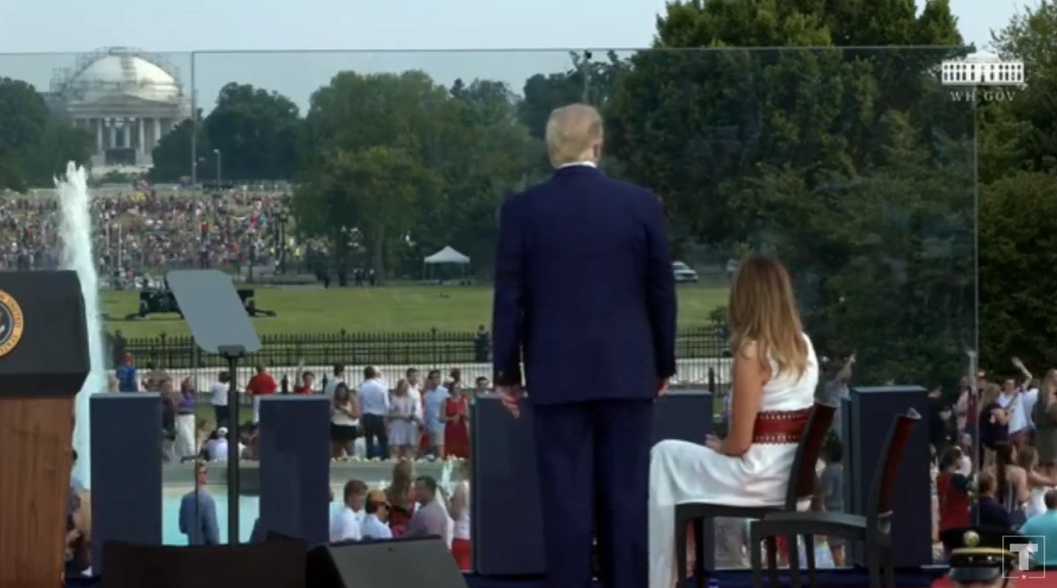 PHOTO Donald Trump Watching National Mall Flyover