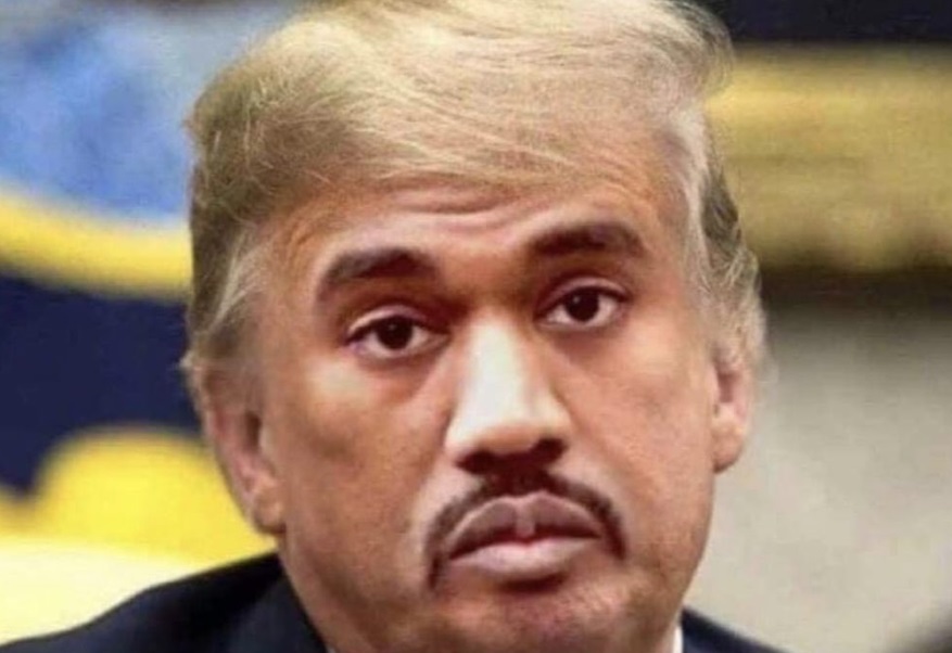 PHOTO Donald Trump With Kanye West's Face. 