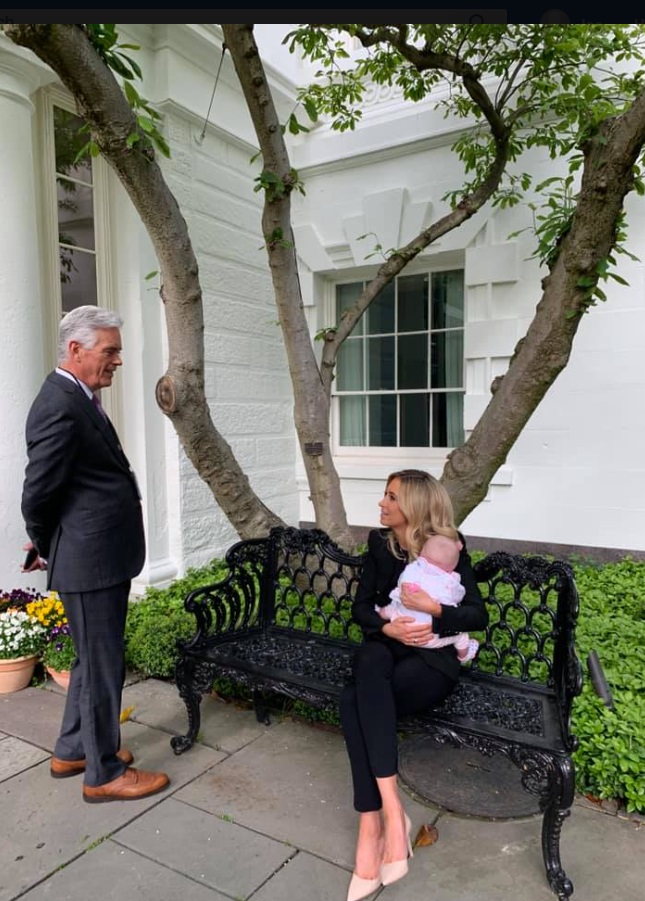 PHOTO John Roberts Scaring Kayleigh McEnany's Baby Outside The White House
