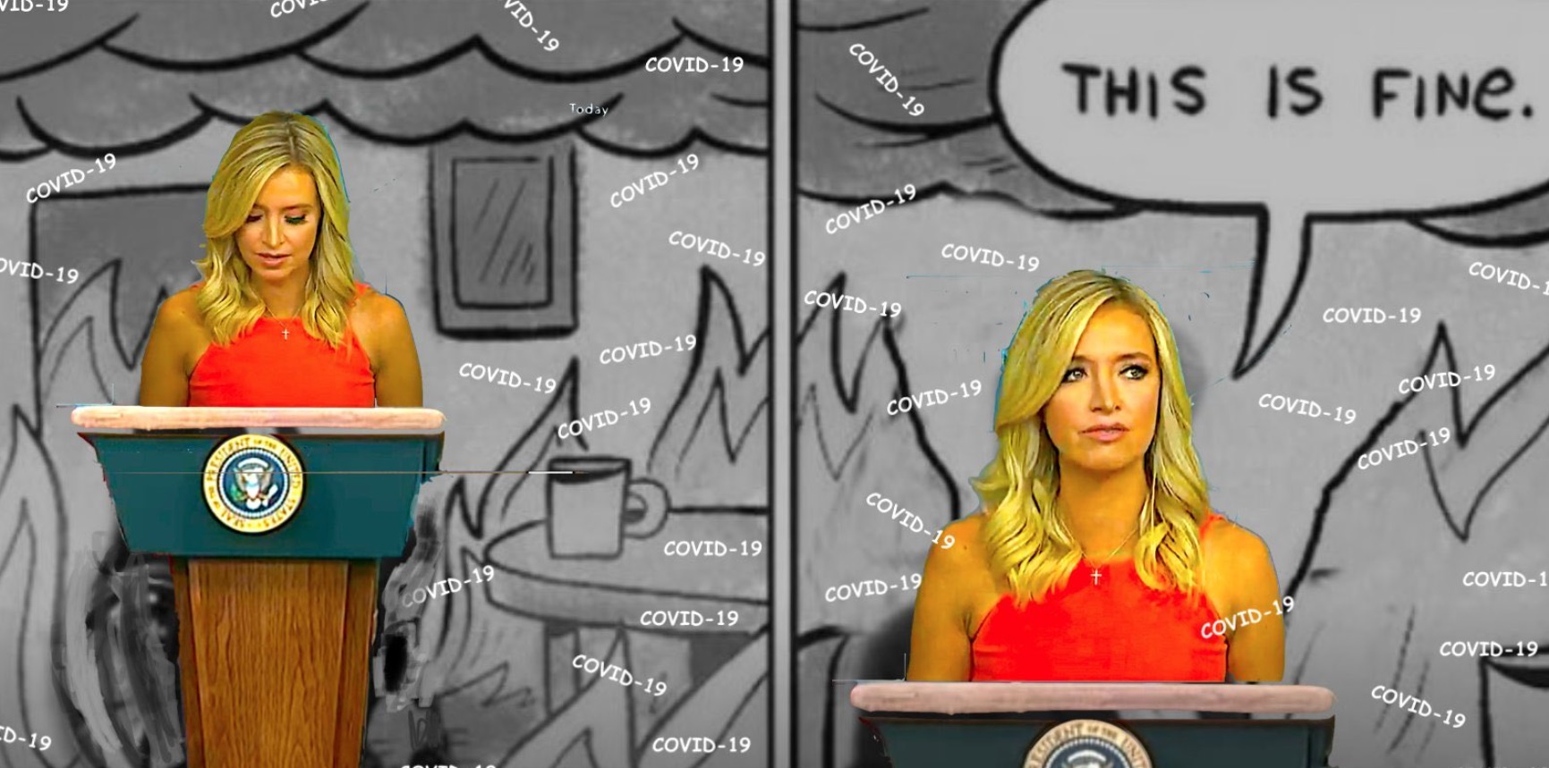 PHOTO Kayleigh McEnany At The White House Podium Thinking This Is Fine As She Lies About Coronavirus