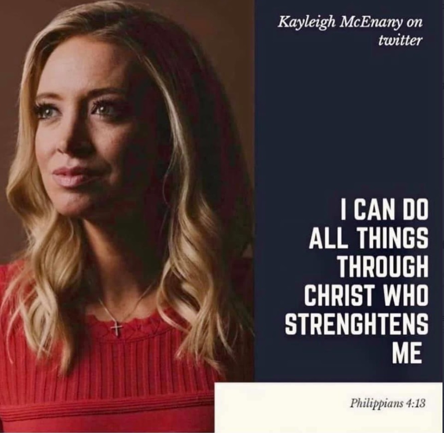 PHOTO Kayleigh McEnany Says Her Favorite Bible Verse Is Philippians 4.13
