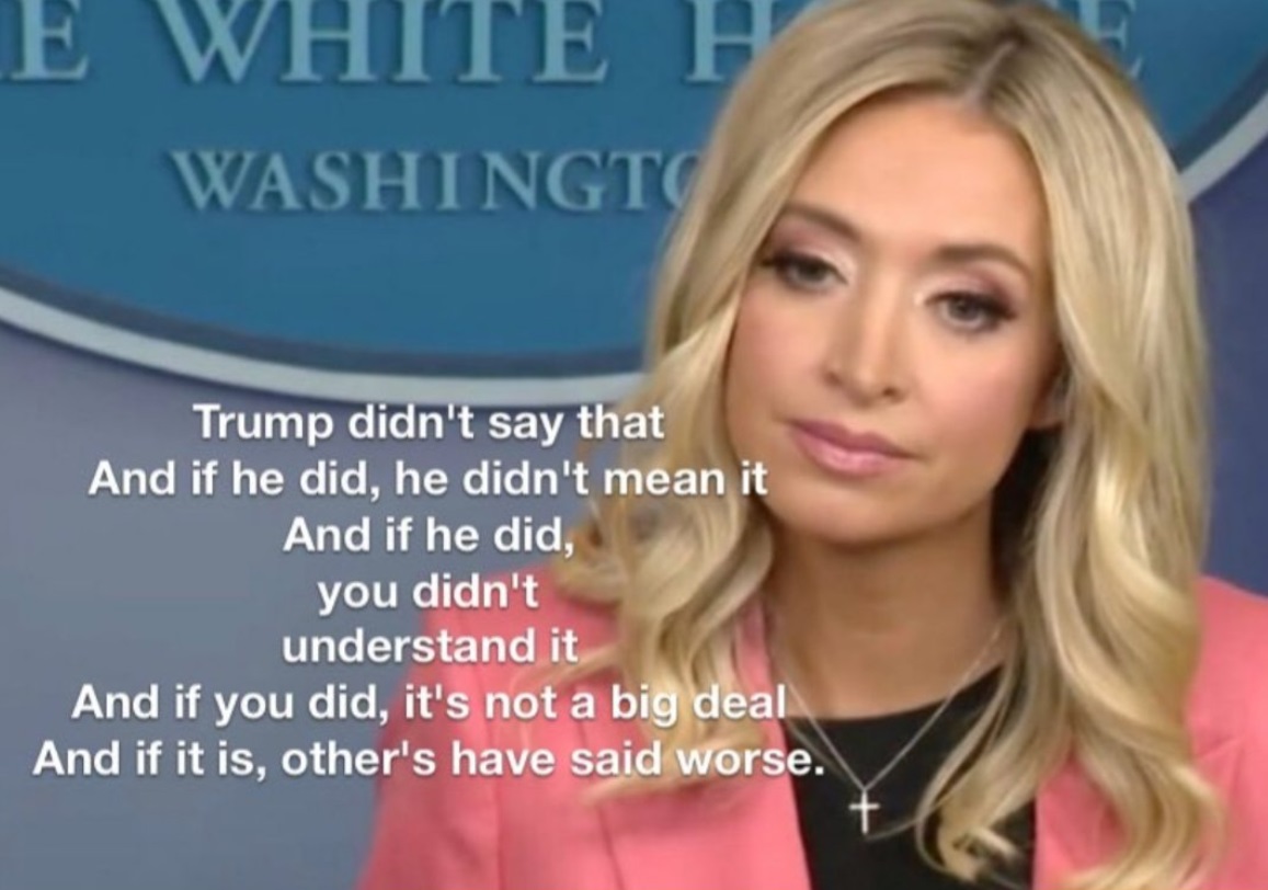 PHOTO Kayleigh McEnany Trump Didn't Say That And If He Did He Didn't Mean It Meme