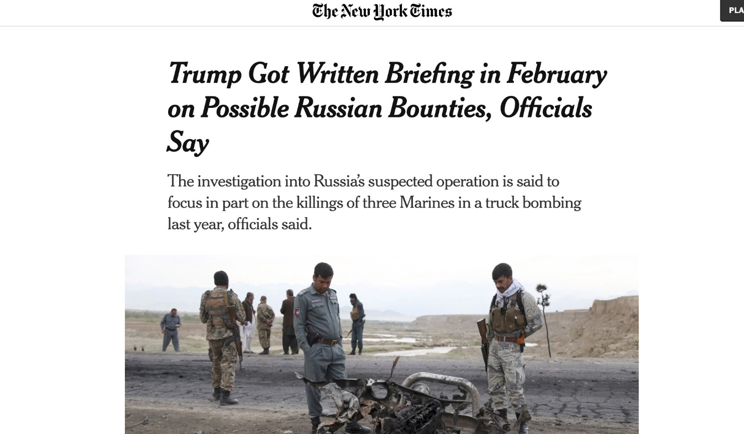 PHOTO Proof Donald Trump Got Written Briefing In February About Russian Bounties