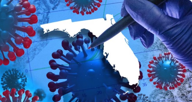 PHOTO State Of Florida Surrounded By Coronavirus