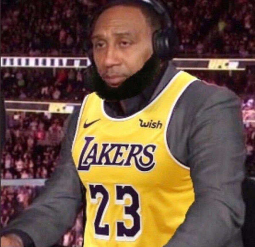 PHOTO Stephen A Smith In A Lebron Lakers Jersey With A Lebron Beard