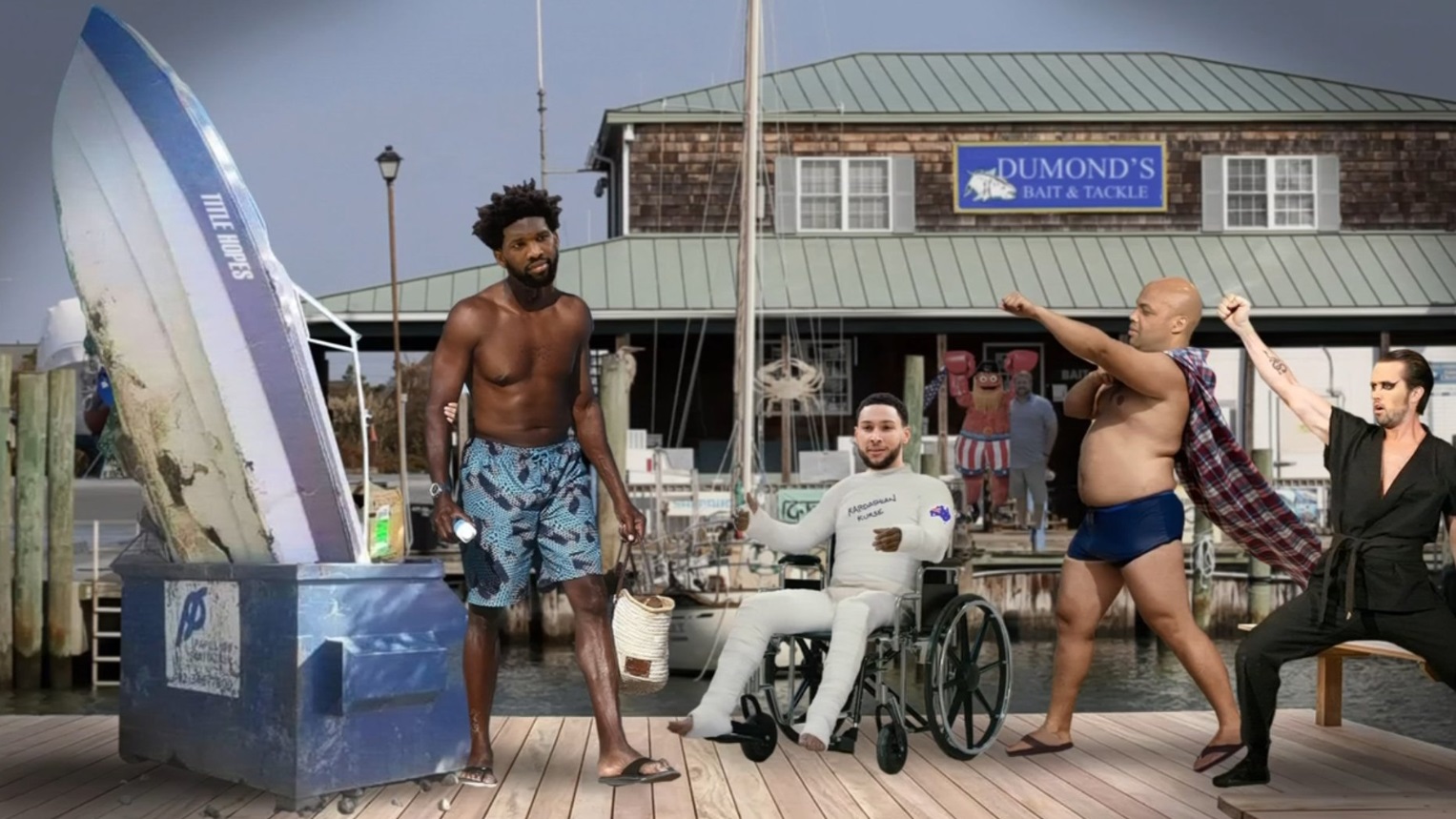 PHOTO 76ers Gone Fishing With Chubby Charles Barkley