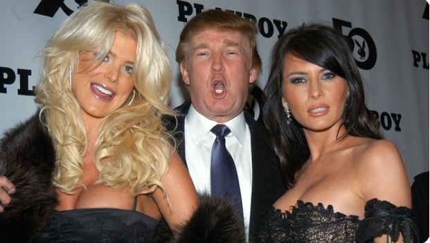 PHOTO Donald Trump Mouth Wide Open Enjoying Holding A Blonde