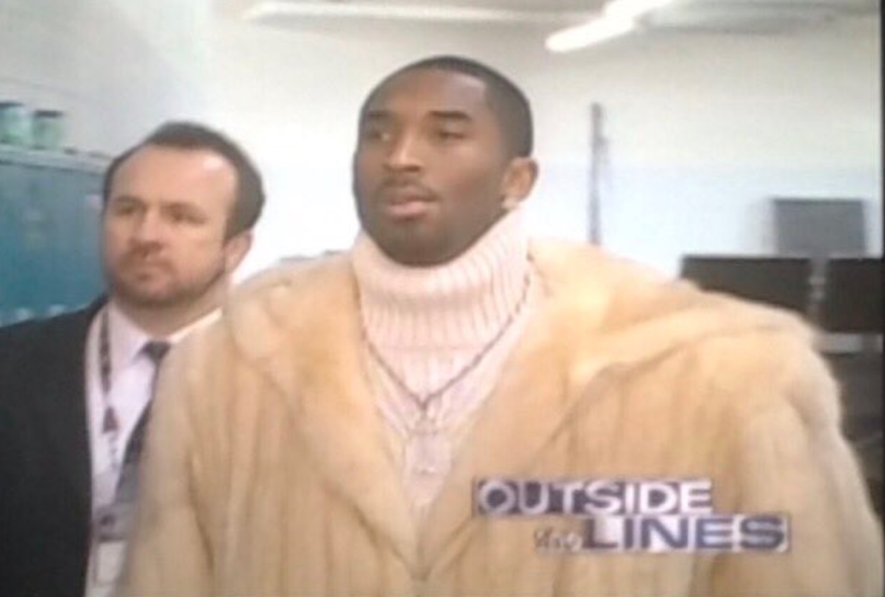 PHOTO Kobe Bryant Wore Oversized Fur Jacket Before NBA Dress Code Was Implemented
