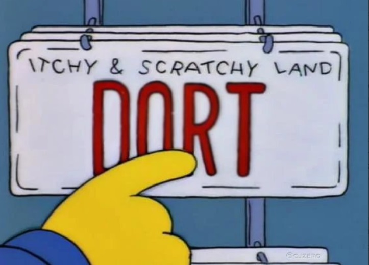 PHOTO Itchy Scratchy Land Dort License Plate In The Simpsons