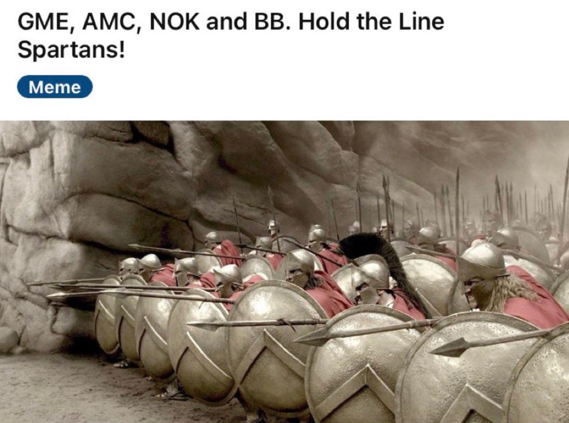 PHOTO GME AMC NOK BB Hold The Line Spartans How Wall ...